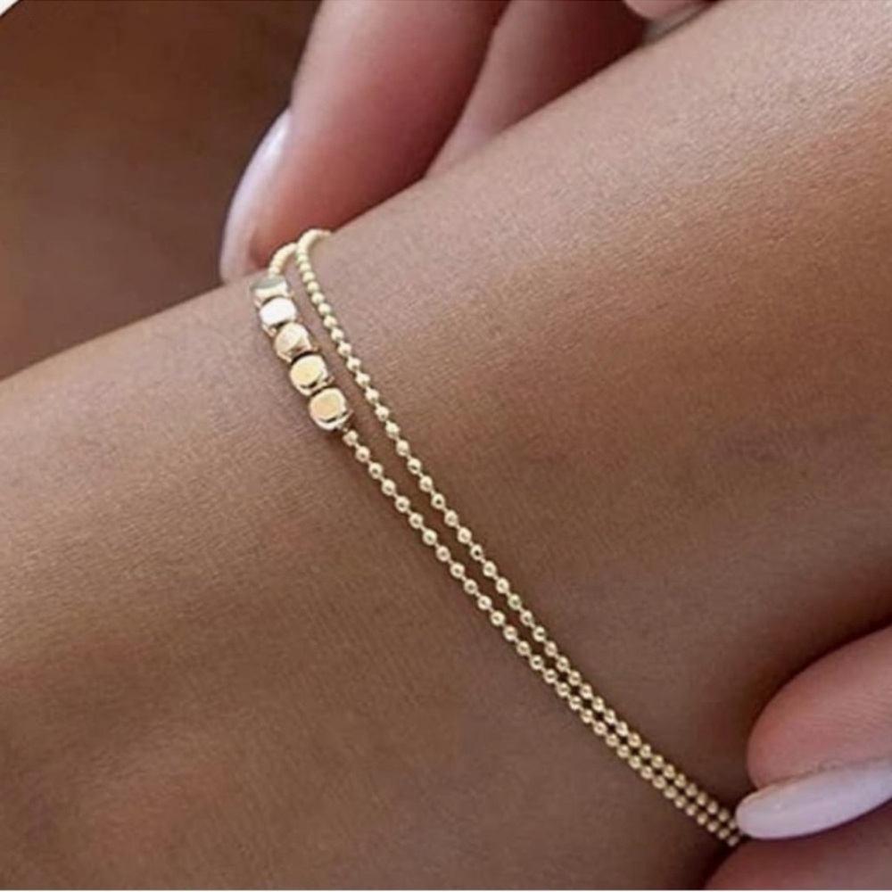NEW 14K Gold Plated Elegant Gold Ankle Bracelet - Picture 3 of 6